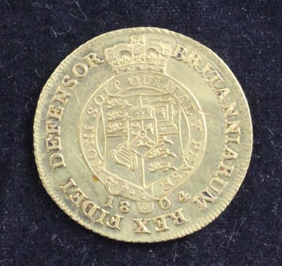 A George III gold half guinea, 1804,